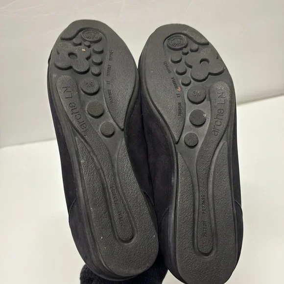 ARCHE Laius Ballet Flats in Noir Nubuck Suede Black Minimalist Travel Women's 39 - Picture 4 of 6